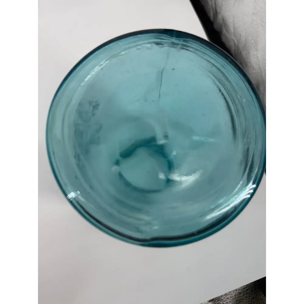 Vintage Blue Ball Perfect Mason Jar Aqua Glass 1/2 Gallon Canning Bottom Mark 1